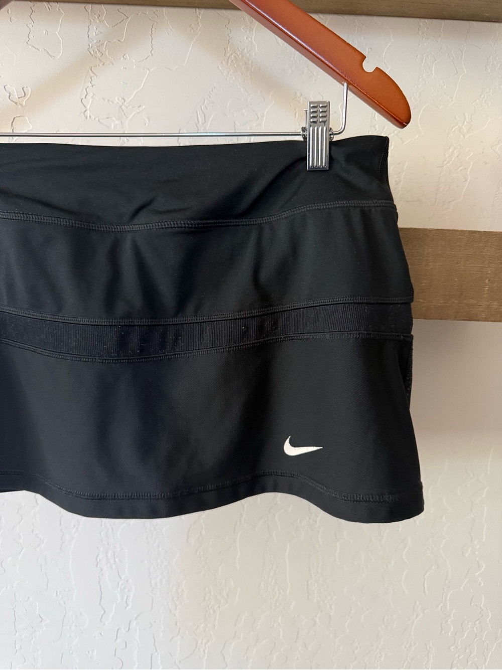 Nike|Black Athletic Skort,Micro skirt with White Swoosh•••Athleisure loungewear - Picture 4 of 12